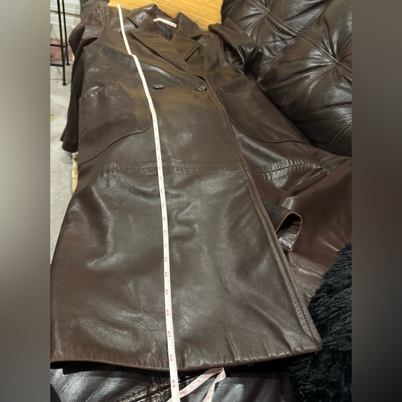 Vintage Perry Ellis Dark Brown lamb Leather Jacket sz 10 from Saks 5th Avenue - Picture 10 of 13